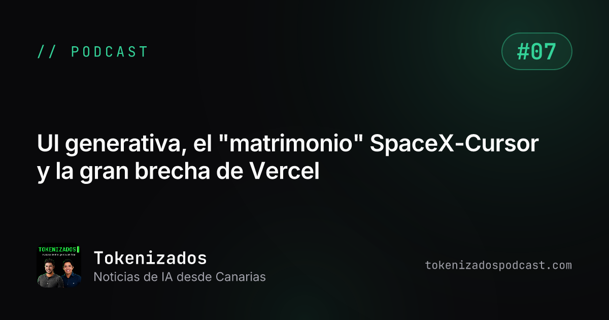 Tokenizados #7: UI generativa, el "matrimonio" SpaceX-Cursor y la gran brecha de Vercel